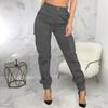 DvaeMalligo Grey Cargo Pants Womens Joggers Hiking Pants Slim Outdoor Tapered Sweatpants Active Works Pants with Multi Pockets view 3