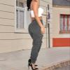 DvaeMalligo Grey Cargo Pants Womens Joggers Pants Slim Outdoor Tapered Sweatpants with Multi Pockets Active Works Hiking Pants view 4