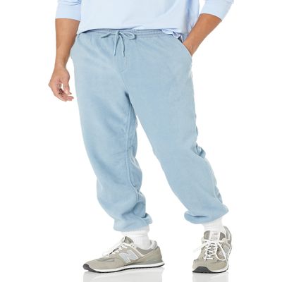 Amazon Essentials Men's Regular-Fit Recycled Polyester Microfleece Closed-Bottom Pants (Previously Amazon Aware), Dusty Blue, Medium