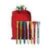 25 Personalized Golf Tees in A Pouch - The Perfect Golf Gift (25 Tees, Red Pouch, White Tees) view 2