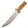 Custom Handmade Damascus Steel Hunting Knife with Wood and Brass Handle view 3