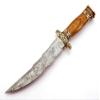 Custom Handmade Damascus Steel Hunting Knife with Wood and Brass Handle view 4