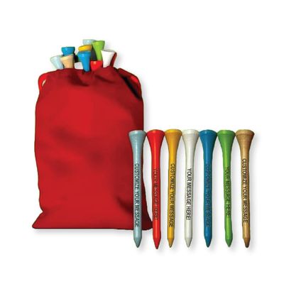 25 Personalized Golf Tees in A Pouch - The Perfect Golf Gift (25 Tees, Red Pouch, Assorted Tees)