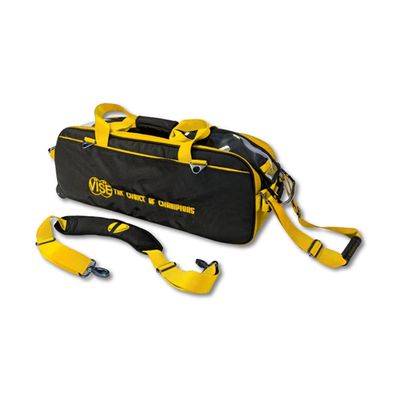 Vise Clear Top 3 Ball Roller Bowling Bag - Black/Yellow
