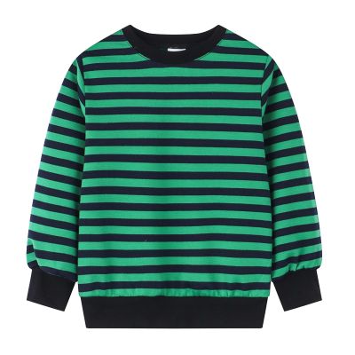 Toddler Kids Girls Boys Long Sleeve Basic T Shirt Casual Stripe Prints Sweatershirt Tees Shirt Boys (Green, 8-9 Years)