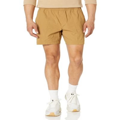 Amazon Aware Men's Relaxed-Fit Stretch Nylon Pull-On Short, Camel, Small