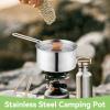 Foldable Camping Pot, Portable Stainless Steel Camping Pot with Lid Outdoor Cooking Pot with Spout Cookware for Camping Hiking Picnic Travel 1000ml view 3