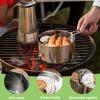 Foldable Camping Pot, Portable Stainless Steel Camping Pot with Lid Outdoor Cooking Pot with Spout Cookware for Camping Hiking Picnic Travel 1000ml view 4