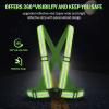 Gnafihz Reflective Vest Running Gear,Reflective Straps Safety Vest High Visible Vest for Night Running,Cycling,Motorcycle,Walking Vest 2Pack (Green Black) view 2