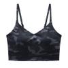 CRZ YOGA V Shaped Longline Bikini Tops for Women - Padded Cropped Adjustable Spaghetti Straps Swimsuit Athletic Bathing Suit Jungle Camouflage Gray Medium view 4
