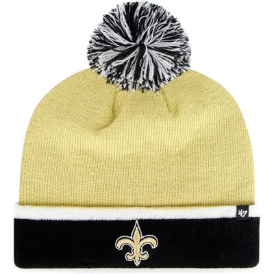 47 New Orleans Saints 2-Tone Cuff Baraka Beanie Hat with Pom - NFL Cuffed Winter Knit Toque Cap