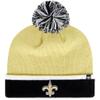 47 New Orleans Saints 2-Tone Cuff Baraka Beanie Hat with Pom - NFL Cuffed Winter Knit Toque Cap view 1