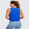 CRZ YOGA Pima Cotton Large Armhole Tank Tops for Women - Workout Sport Athletic Yoga Running Gym Loose Crop Sleeveless Shirts Strong Blue Medium view 3