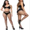 E-Laurels Womens High Waist Patterned Fishnet Tights Suspenders Pantyhose Thigh High Stockings Black, Black Fishnet Tights 2 PCS M+L, One Size view 2