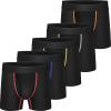Boys Cotton Boxer Briefs Underwear Mesh Performance Sport Boxer Briefs for Big Boy with Fly 5 Pack Black 18-20 view 1