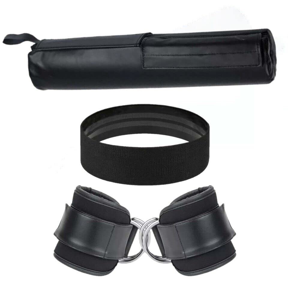 Barbell Squat Pad Set with Booty Resistance Band and Ankle Straps