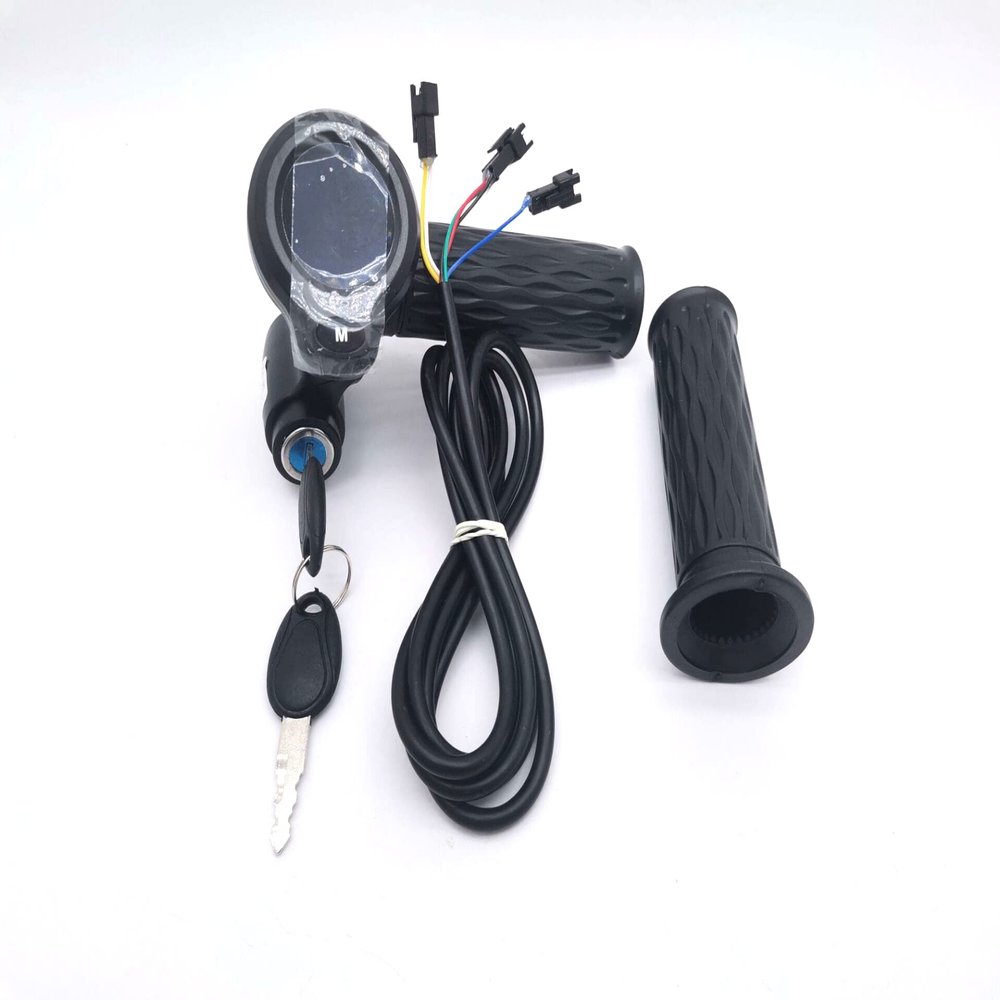Twist Throttle with Lock+Display 36V 48V Speed Voltage Indicator Odometer Electric Bike Bicycle Scooter MTB Tricycle Part (48V)