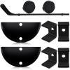 Dunzy 2 Pair Hockey Stick Wall Mount Display Rack, Black Horizontal Display Holder, Ice Hockey Stick Storage Organizer Hanger, Space-saving Bracket for Vertical, Diagonal, Home Office Gifts view 1