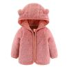 All Weather Jackets for Kids Toddler Kids Girls Boys Full Zip Up Fleece Hooded Jacket Coat Bear (1-Pink, 18-24 Months) view 1