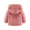 All Weather Jackets for Kids Toddler Kids Girls Boys Full Zip Up Fleece Hooded Jacket Coat Bear (1-Pink, 18-24 Months) view 2