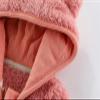 All Weather Jackets for Kids Toddler Kids Girls Boys Full Zip Up Fleece Hooded Jacket Coat Bear (1-Pink, 18-24 Months) view 3