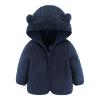 All Weather Jackets for Kids Toddler Kids Girls Boys Full Zip Up Fleece Hooded Jacket Coat Bear (1-Navy, 6-12 Months) view 1