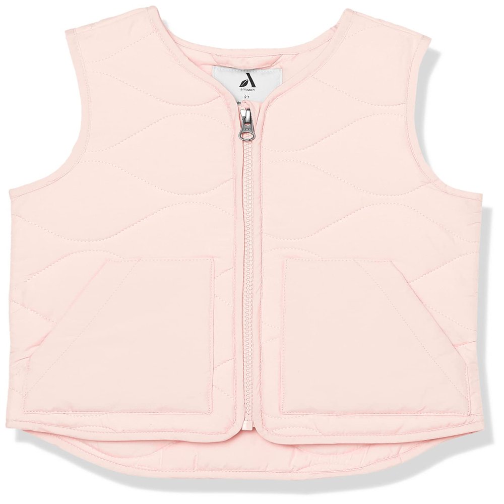 Amazon Essentials Unisex Kids' Recycled Polyester Puffer Vest (Previously Amazon Aware), Light Pink, X-Large