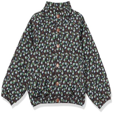Amazon Essentials Unisex Kids' Lightweight Puffer Jacket (Previously Amazon Aware), Deep Brown Graphic Floral, Medium