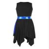 JanJean Women Asymmetrical Color Block Tank Dress Lyrical Contemporary Dance Costume Praise Liturgical Dress Blueblack X-Large view 4
