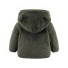 All Weather Jackets for Kids Toddler Kids Girls Boys Full Zip Up Fleece Hooded Jacket Coat (1-Army Green, 0-6 Months) view 2