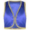 YONGHS Boys Golden Suit Vest Arabian Prince Pretend Dress Up Waistcoat for Fancy Party Halloween Blue 14 Years view 1