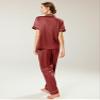 AW BRIDAL Summer Pajama Shorts for Women Button Up Silky Pajamas Set Plus Wedding Pajamas Sleepwear Nightwear, Desert Rose L view 4