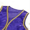 renvena Kids Boys Arabian Prince Vest Open Front Golden Dressy Waistcoat Halloween Fancy Outfits Purple 14 Years view 3