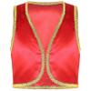 YONGHS Boys Golden Suit Vest Arabian Prince Pretend Dress Up Waistcoat for Fancy Party Halloween Red 8 Years view 1
