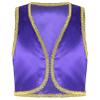 YONGHS Boys Golden Suit Vest Arabian Prince Pretend Dress Up Waistcoat for Fancy Party Halloween Purple 14 Years view 1