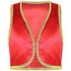 renvena Kids Boys Arabian Prince Vest Open Front Golden Dressy Waistcoat Halloween Fancy Outfits Red 10 Years view 1