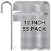 OK5STAR 12 Inch J Hook Rebar Stakes 55 Pack, Heavy Duty Galvanized Steel Tent Stakes, Anti-Rust Ground Anchors Chain Link Fence Stakes for Yard Decorations, Infltables, Canopy, Tarp, Garden view 1