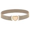 WEISHA Children Stretch Belts Girls Multicolor Punch-free Waistband Adjustable Elastic Waist Belts with Heart Shape Buckle for Uniform Dress(khaki) view 1