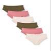 Amazon Essentials Women's Microfiber Underwear (Hipster & Thong, Available in Plus Size), Pack of 6, Blush/Dark Khaki Green/Mauve, 6X view 1
