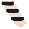 Amazon Essentials Women's Microfiber Underwear (Hipster & Thong, Available in Plus Size), Pack of 6, Black/Soft Petal, 5X view 1