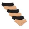 Amazon Essentials Women's Microfiber Underwear (Hipster & Thong, Available in Plus Size), Pack of 6, Black/Washed Bronze, 2X view 1