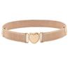 WEISHA Children Stretch Belts Girls Multicolor Punch-free Waistband Adjustable Elastic Waist Belts with Heart Shape Buckle for Uniform Dress(apricot) view 1