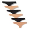 Amazon Essentials Women's Microfiber Underwear (Hipster & Thong, Available in Plus Size), Pack of 6, Black/Washed Bronze, 6X view 1