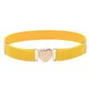 WEISHA Children Stretch Belts Girls Multicolor Punch-free Waistband Adjustable Elastic Waist Belts with Heart Shape Buckle for Uniform Dress(yellow) view 1