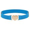 WEISHA Children Stretch Belts Girls Multicolor Punch-free Waistband Adjustable Elastic Waist Belts with Heart Shape Buckle for Uniform Dress(light blue) view 1