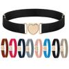 WEISHA Children Stretch Belts Girls Multicolor Punch-free Waistband Adjustable Elastic Waist Belts with Heart Shape Buckle for Uniform Dress(black), Length: Approx. 60cm/23.6inches (AMX3Q07QJ9US) view 2