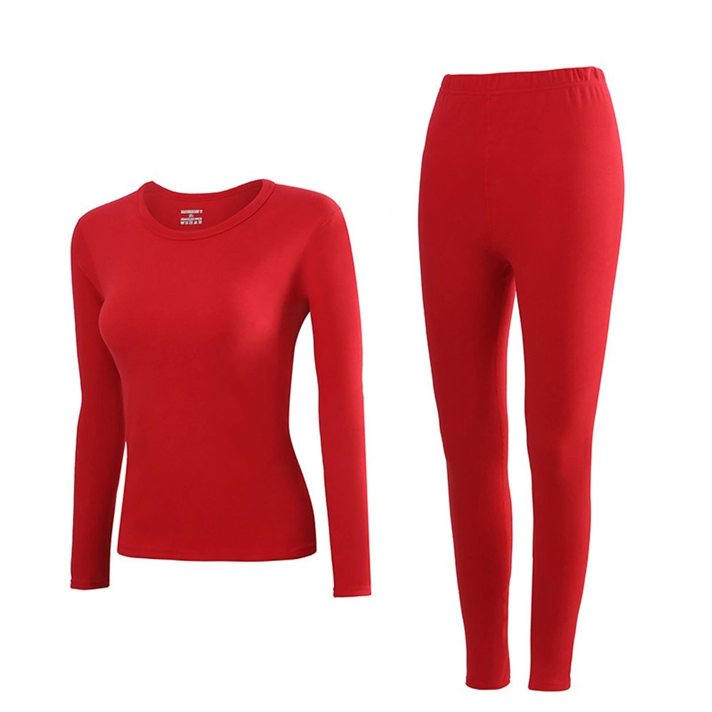 Bestgift Men's and Women's Festive red Thermal Underwear Warm Long-Sleeved 2-Piece Set Red 2 3XL