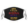 Custom Face Mask in Bulk Personalized 1-100 PCS Masks Cute Fashion Breathable Reusable Face Cover for Unisex Black view 1