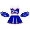 Agoky Kids Girls Cheer Leader Costume Two Piece Students Girls Cheerleading Uniform Dress with Pom Poms Royal Blue Type C 14 Years view 1