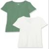 Amazon Essentials Women's Regular-Fit Short-Sleeve T-Shirt (Crewneck and V-Neck Options), Pack of 2, Sage Green/White, Small view 1